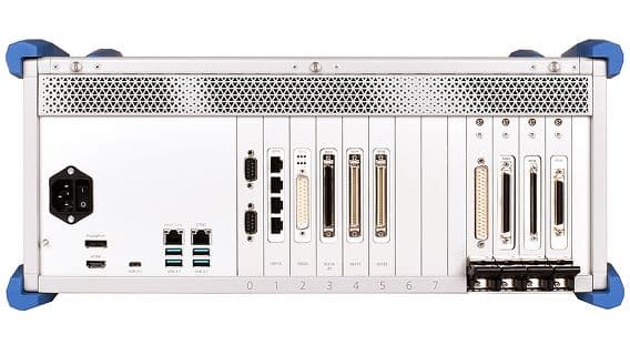 Rear I/O access, eleven I/O slots, whereas four for PXI form factor I/O modules